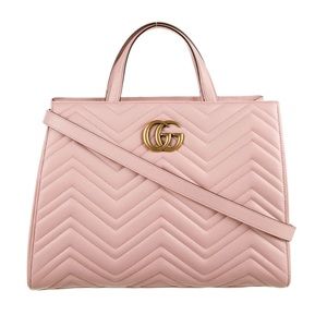 AUTHENTIC used 3 times Gucci Marmont Pink Leather Medium Bag. OPEN TO TRADE